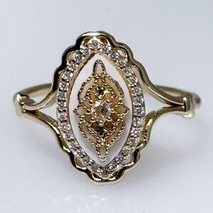 Vintage style ring, gold plate, cubic zirconia (CZs), NWOT